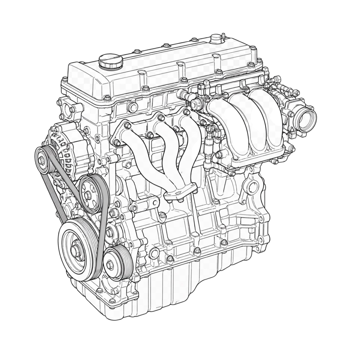 Двигатель с оборудованием в сборе