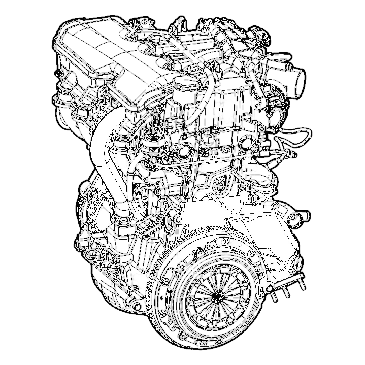 Двигатель с оборудованием в сборе