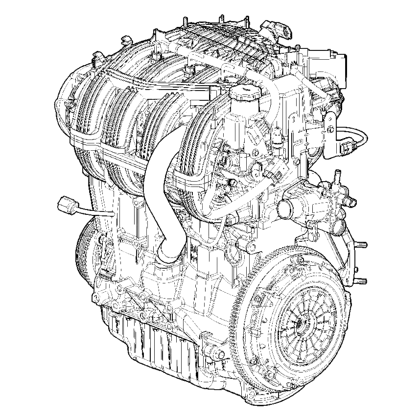 Двигатель с оборудованием в сборе